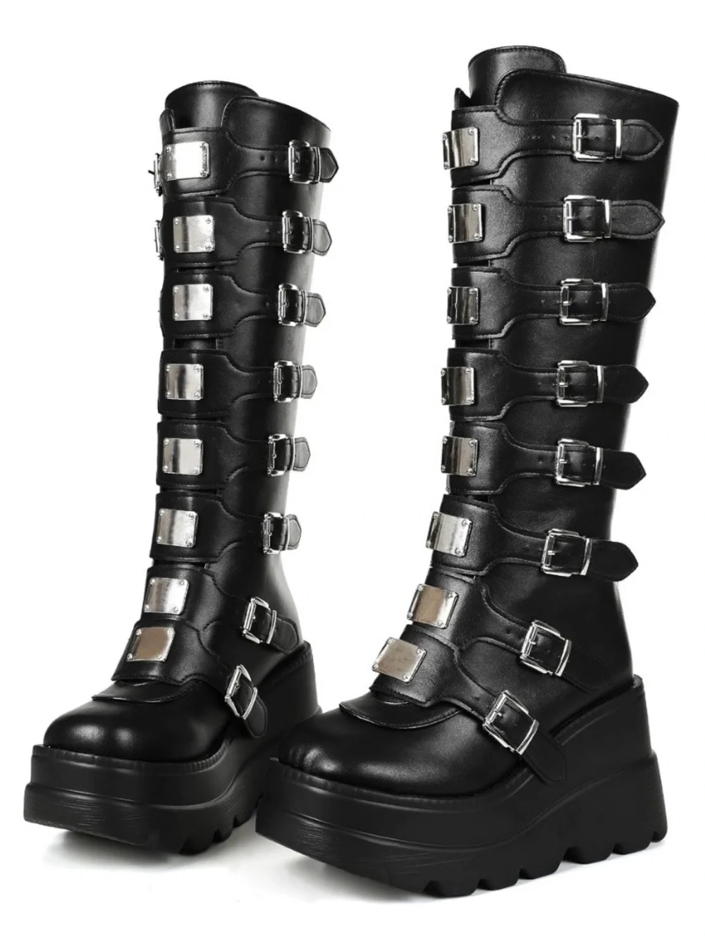 Chunky Platform Knee High Boot Women’s Size 7 Black Goth
